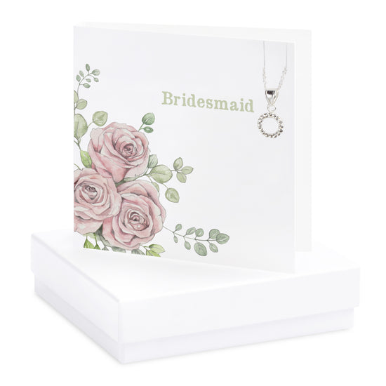 Boxed Rose Bridesmaid Necklace Card Necklaces Crumble and Core   
