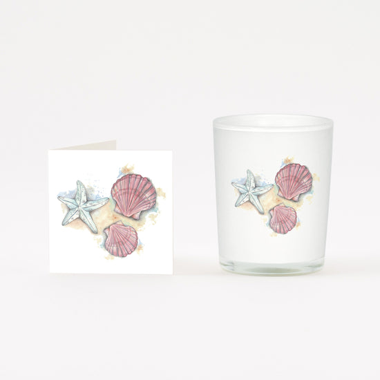 Seashells Boxed Candle and Card Candles Crumble and Core   