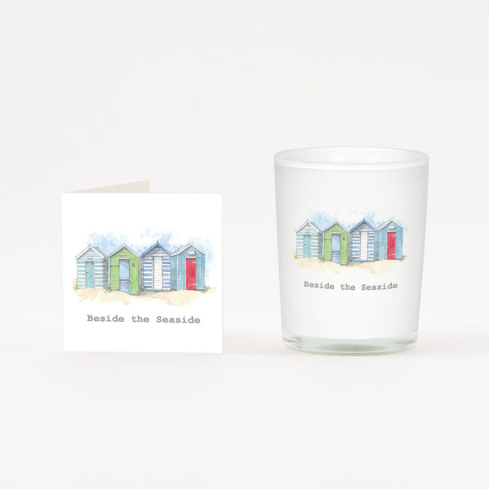 Beach Huts Boxed Candle and Card Candles Crumble and Core   