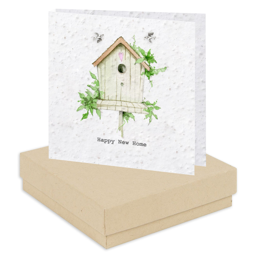 Boxed Birdhouse Plantable Seed Earring Card Earrings Crumble and Core   