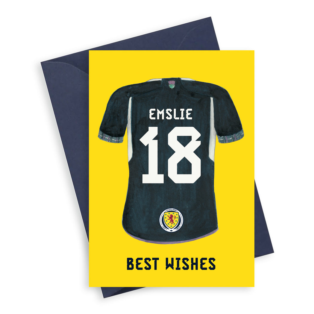 Scotland Football Shirt Emslie 18 BW A6 Greeting Card Greeting & Note Cards Crumble and Core   