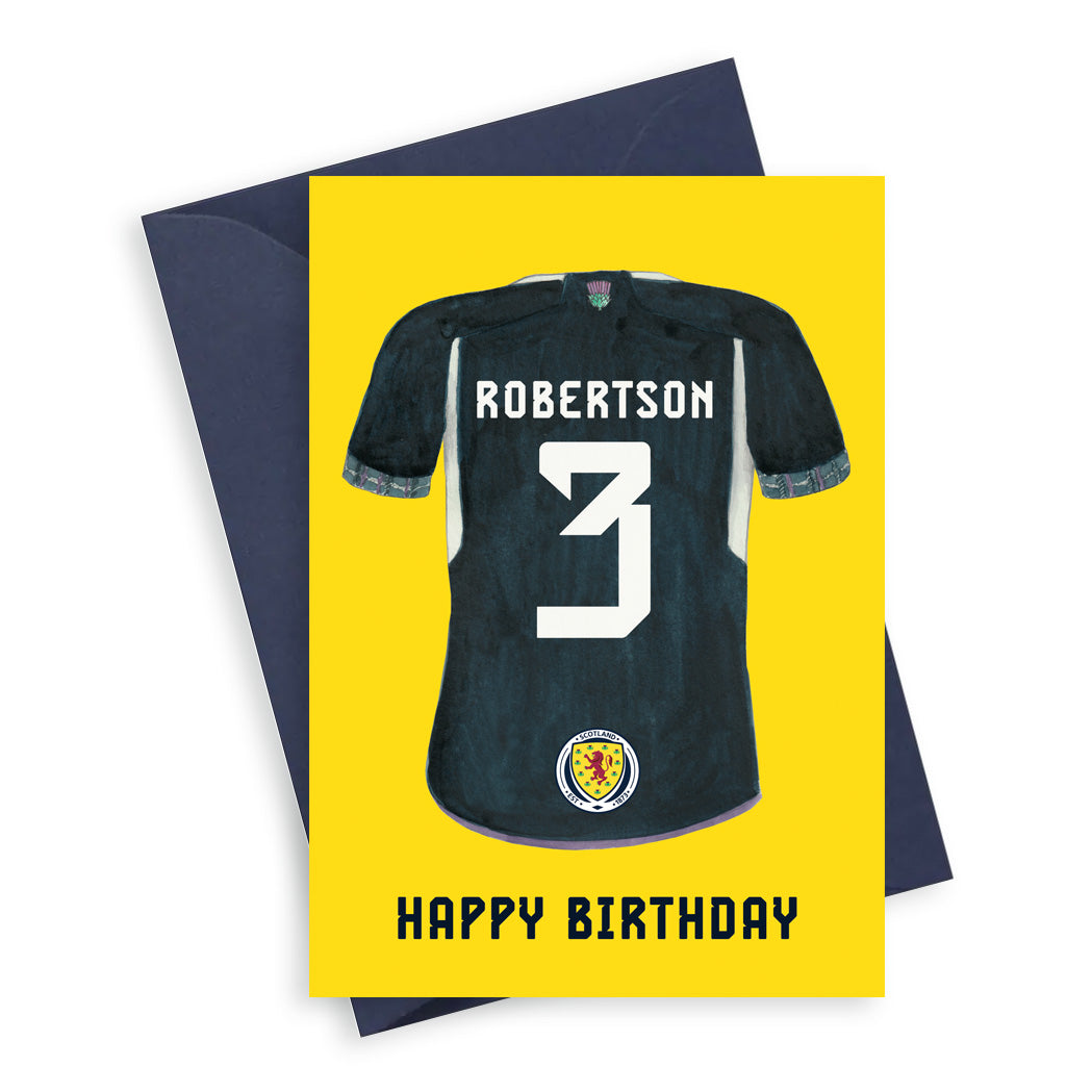 Scotland Football Shirt Robertson 3 HB A6 Greeting Card Greeting & Note Cards Crumble and Core   