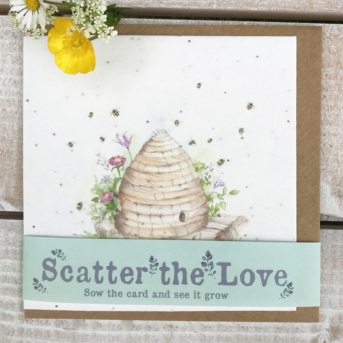 Scatter the Love Plantable Beehive Seed Card Crumble & Core