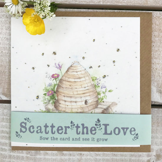 Scatter the Love Plantable Beehive Seed Card Greeting & Note Cards Crumble and Core   