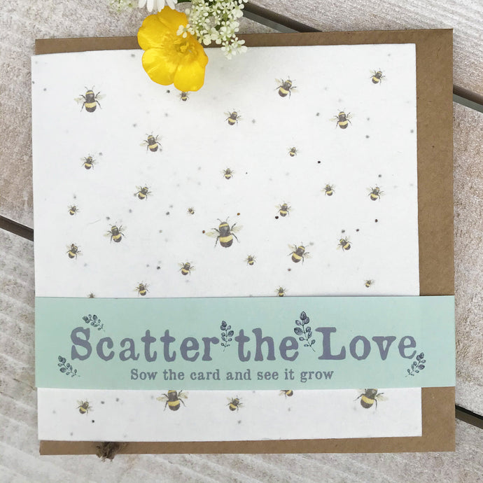 Scatter the Love Plantable Bumble Bee Seed Card Crumble & Core